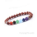 Reiki Gemstone 8MM Chakra Rouge Goldstone Pierre De Guérison Bracelet De Perles De Guérison